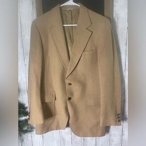 VTG 90's PBM LeGrandes Mens Camel Hair 2 Button Suit Sport Coat Jacket Blazer